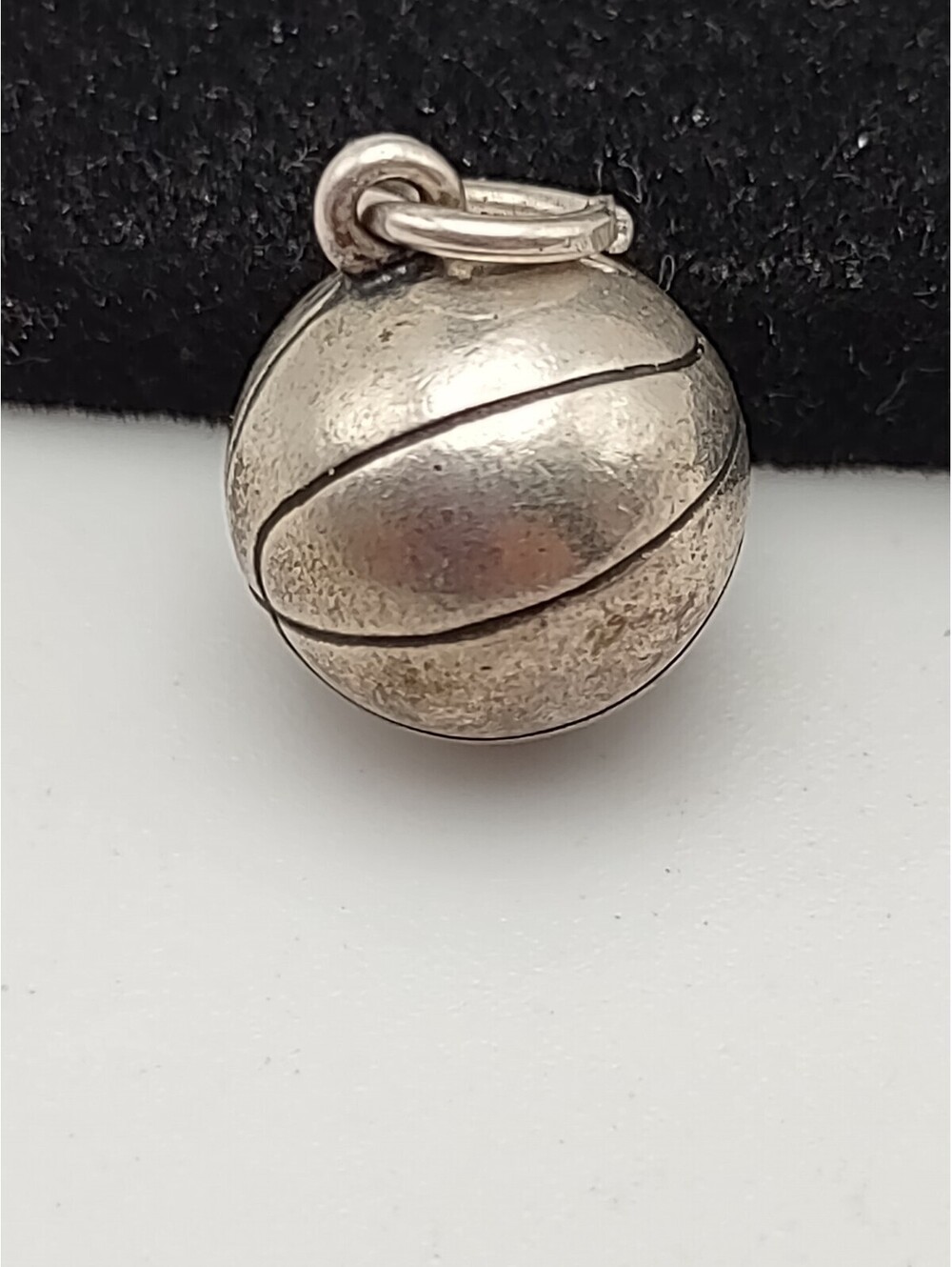 Retired James Avery Sterling 3D Basketball Charm Uncut Loop